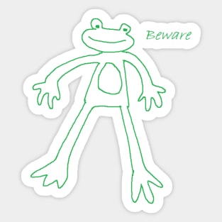 Beware frog Sticker